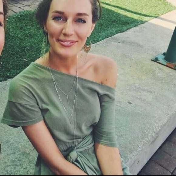 Free People Easy Street wrap romper in green XS - Picture 5 of 10